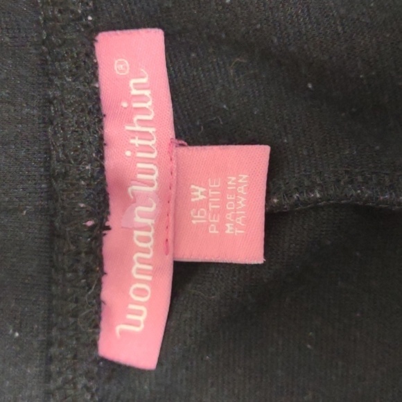 WOMAN Within black cotton stretch pants with side pockets, size 16W petite, EUC - Picture 6 of 10